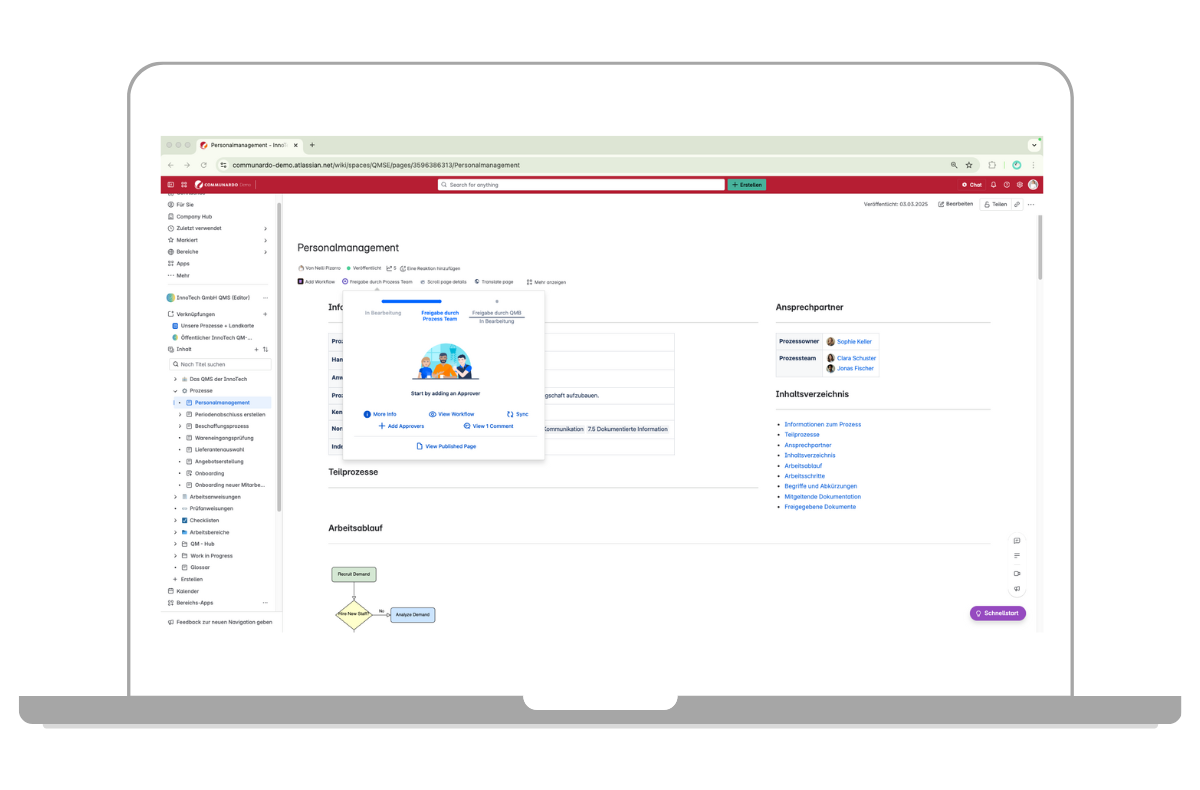 Einhaltung von Qualitätsstandards und Aktualität der Dokumente mit Confluence Qualitätsmanagement