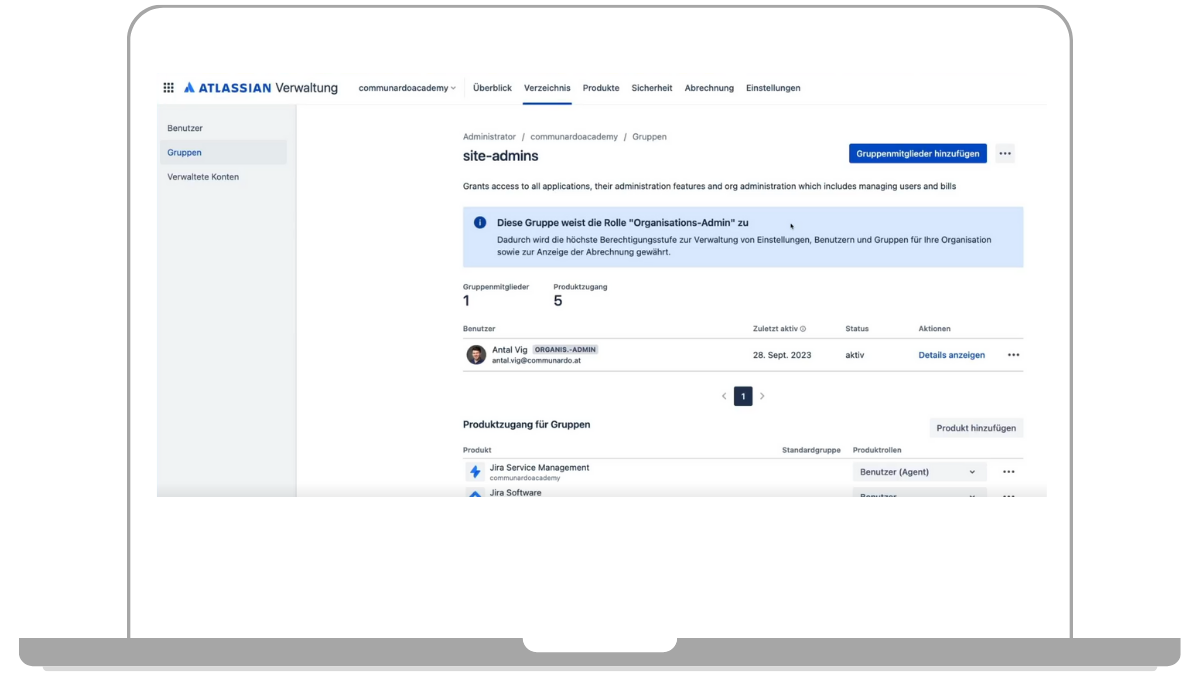 Positive Veränderung bei der zentralen Nutzendenverwaltung in der Atlassian Cloud