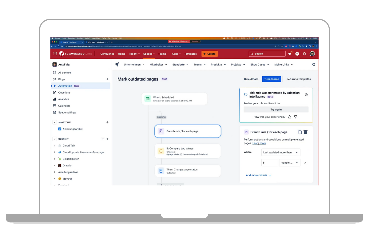 KI-getriebenen Automation-Assistenten in Confluence Automations