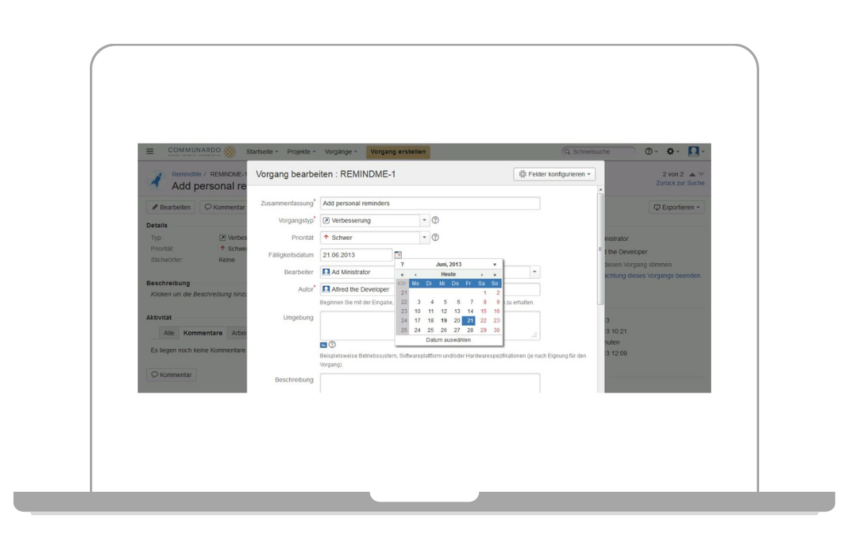 Jira mit deutschem Datumsformat