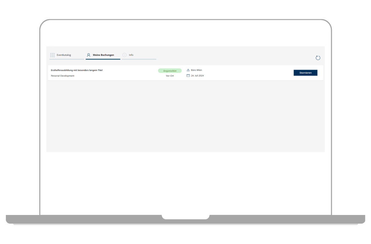 Besucher können sich direkt einschreiben im digitalen Veranstaltungsmanagement System