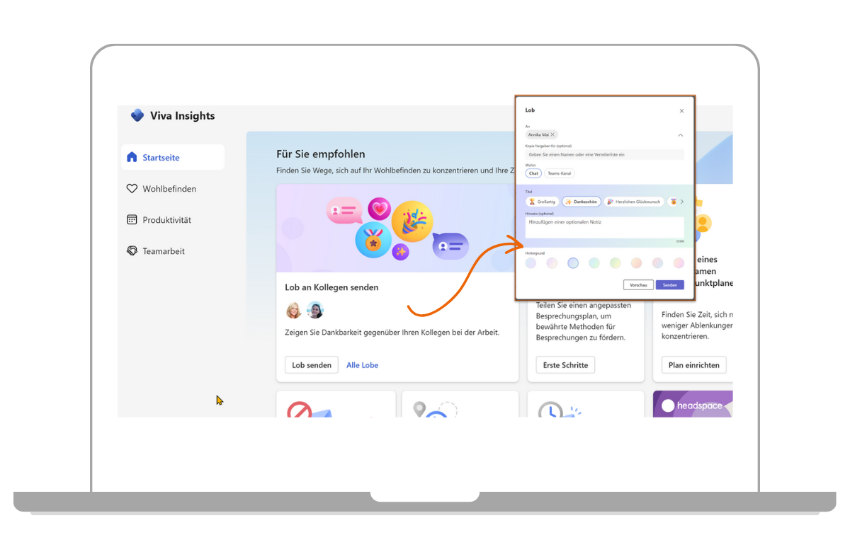 Viva Insights Wertschätzung