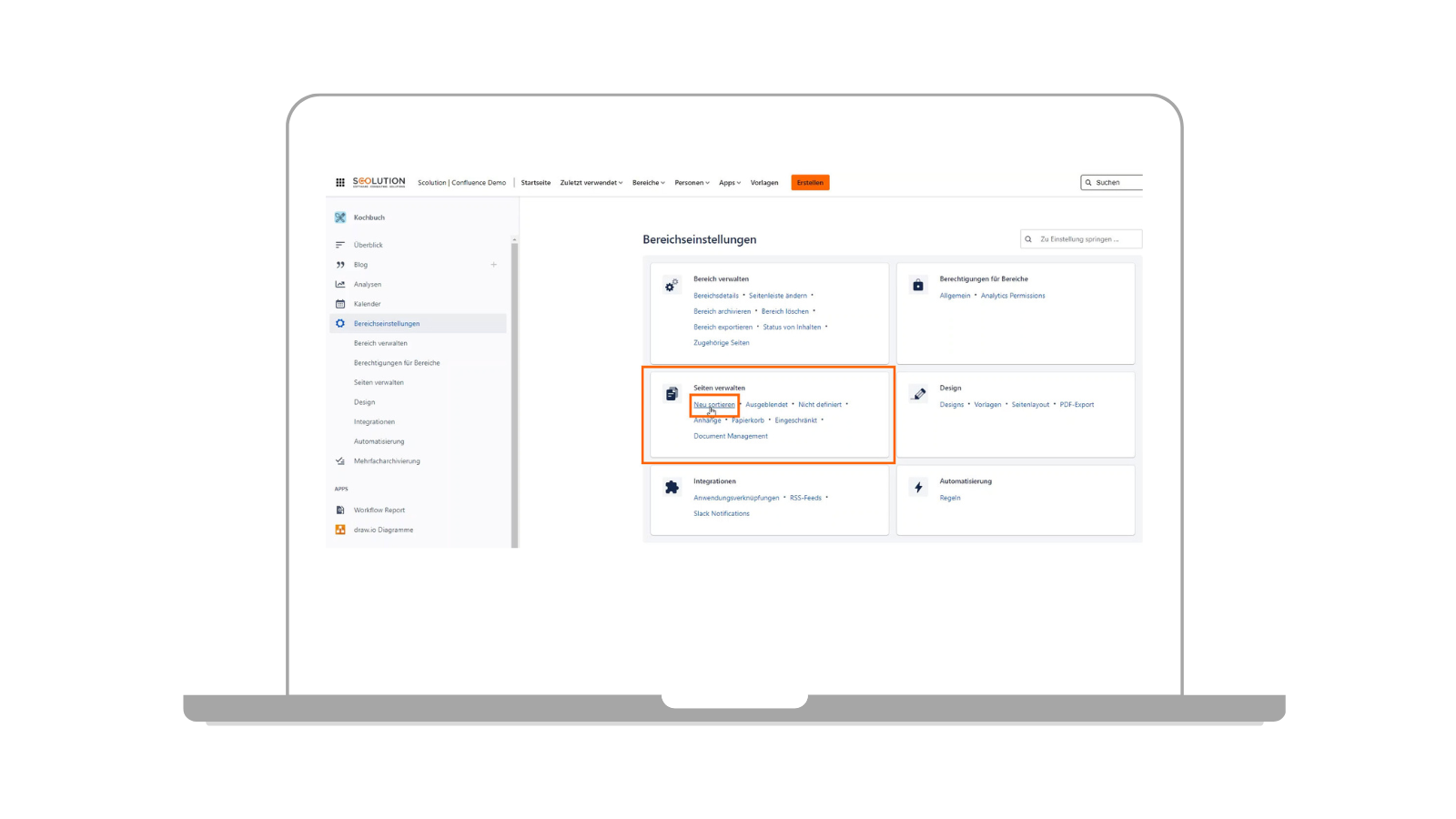 Confluence Seiten neu sortieren