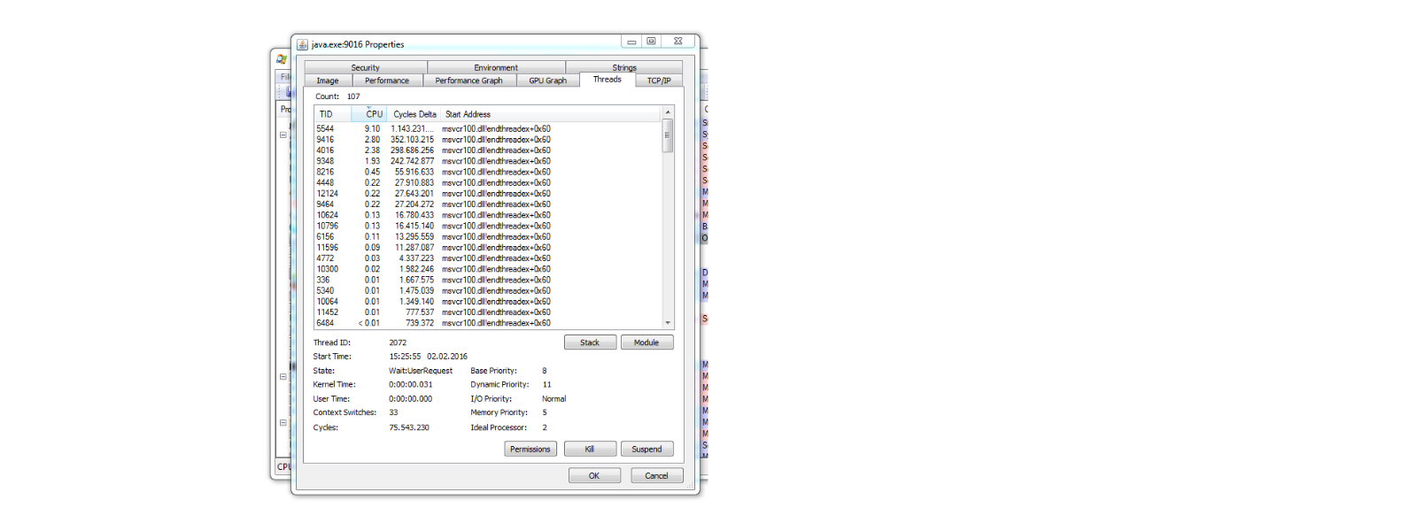 Analyse der CPU-Auslastung von Threads einer Java-Anwendung