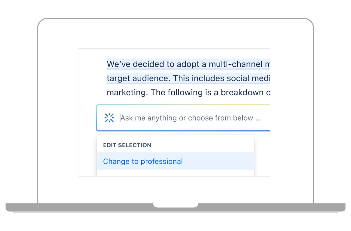 Schreibstil anpassen mit Atlassian Intelligence