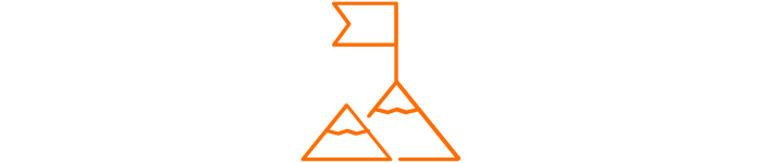Icon Ziel und Gipfel auf Berg