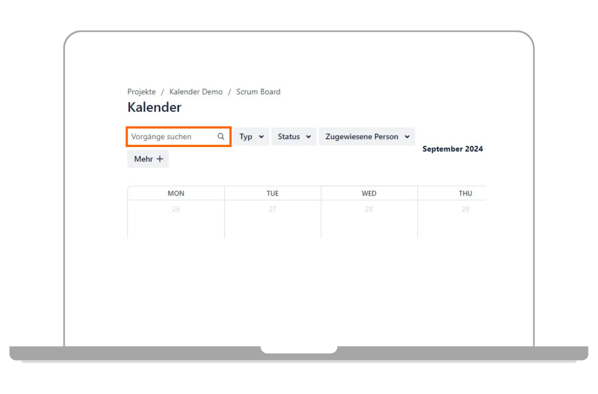 Tickets in der Kalenderansicht suchen