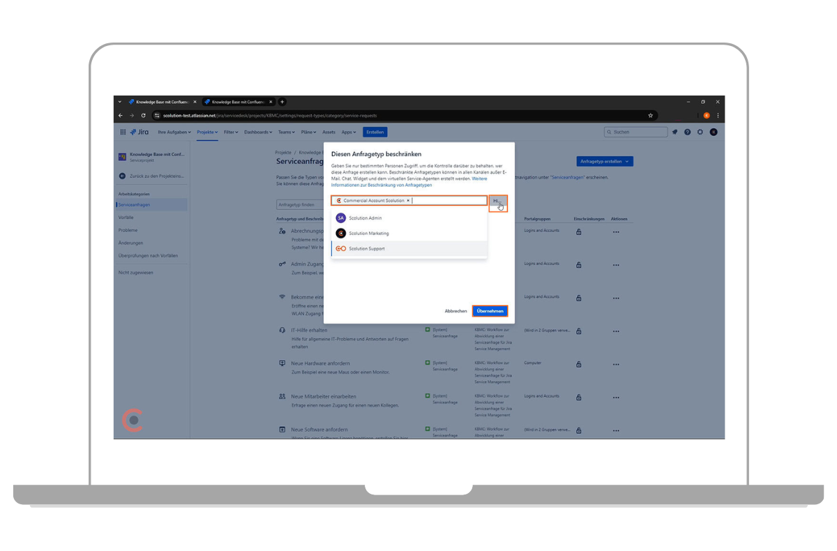 Nutzer oder Gruppen auswählen und hinzufügen