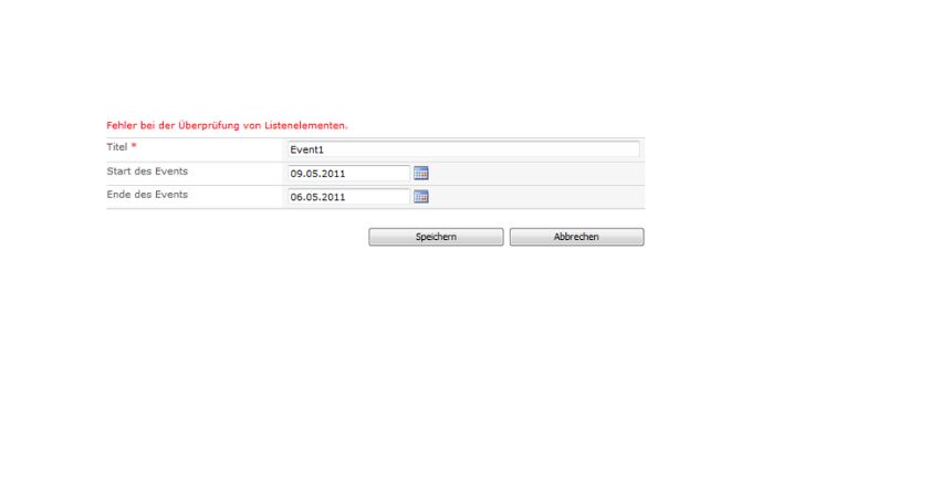 Validierung in Listen (SharePoint)