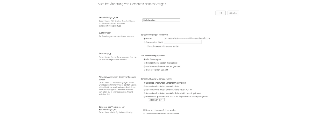 Benachrichtigungsfunktion in Microsoft SharePoint Listen einrichten