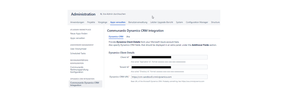 Integration von Microsoft Dynamics 365 in Jira Data Center