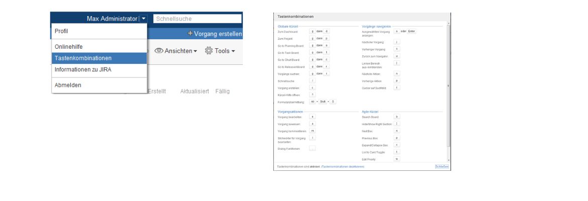 Jira: Mit Shortcuts Funktionen schneller ansteuern