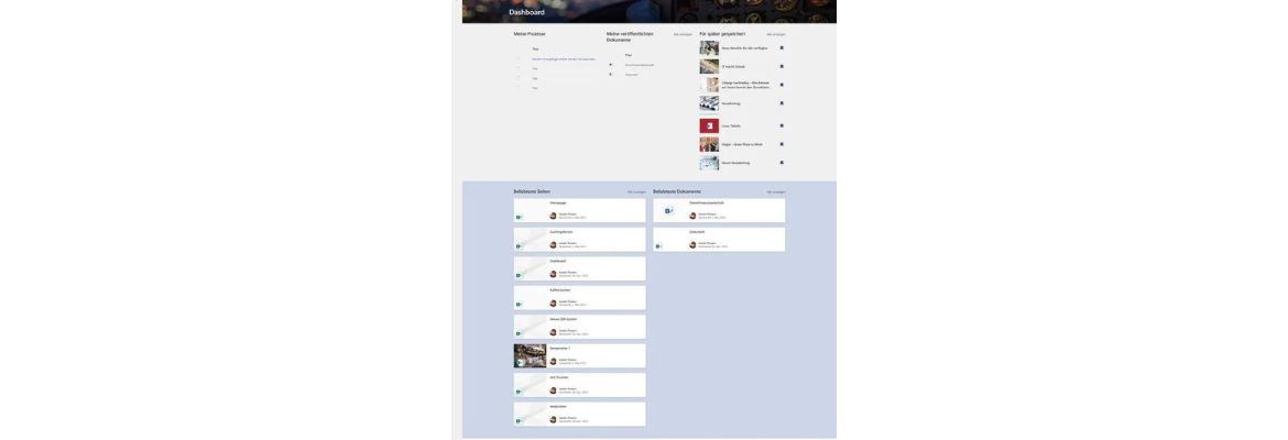 Einführung Microsoft Qualitätsmanagement_Dashboard mit personalisierten Inhalten
